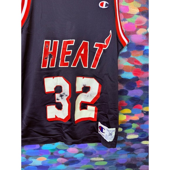 Vintage Champion Miami Heat Harold Miner 32 Jersey Size 36 90s NBA Basketball - Picture 2 of 5